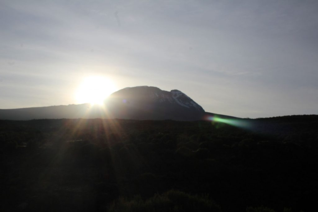 Sun rising over Kibo, Kilimanjaro