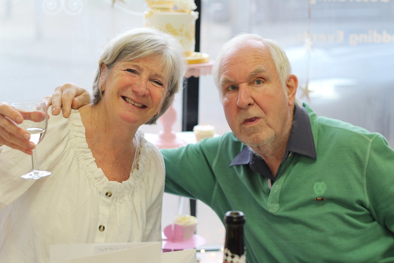 Mom and Dad posing at their wedding aniversary