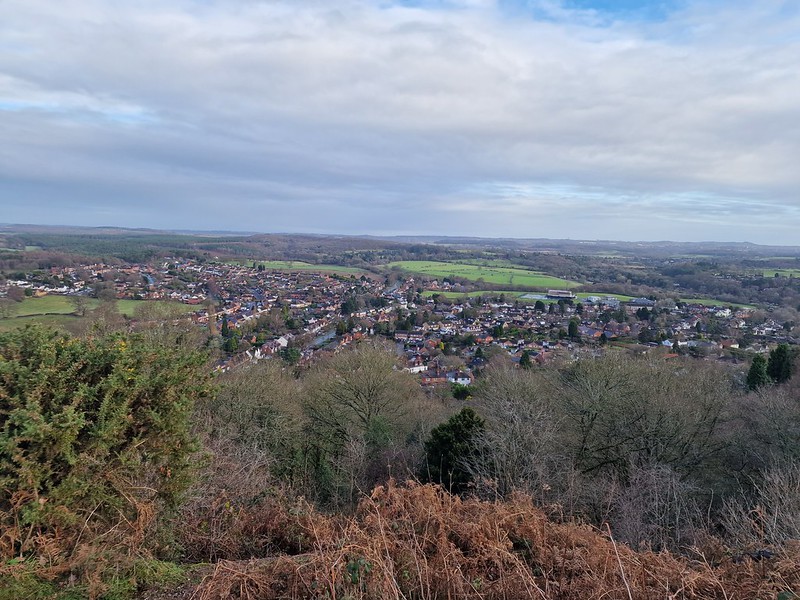 A view from Kinver Edgfe, showing the sprawl of Kinver Village